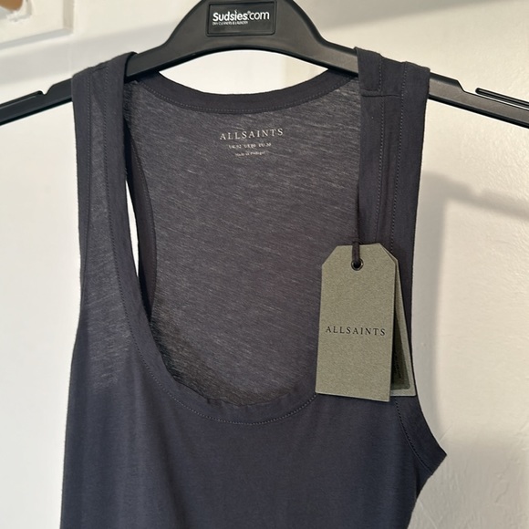 NWT ALL SAINTS Women’s Size 00 Washed Black Tank Top BRAND NEW - Picture 2 of 8